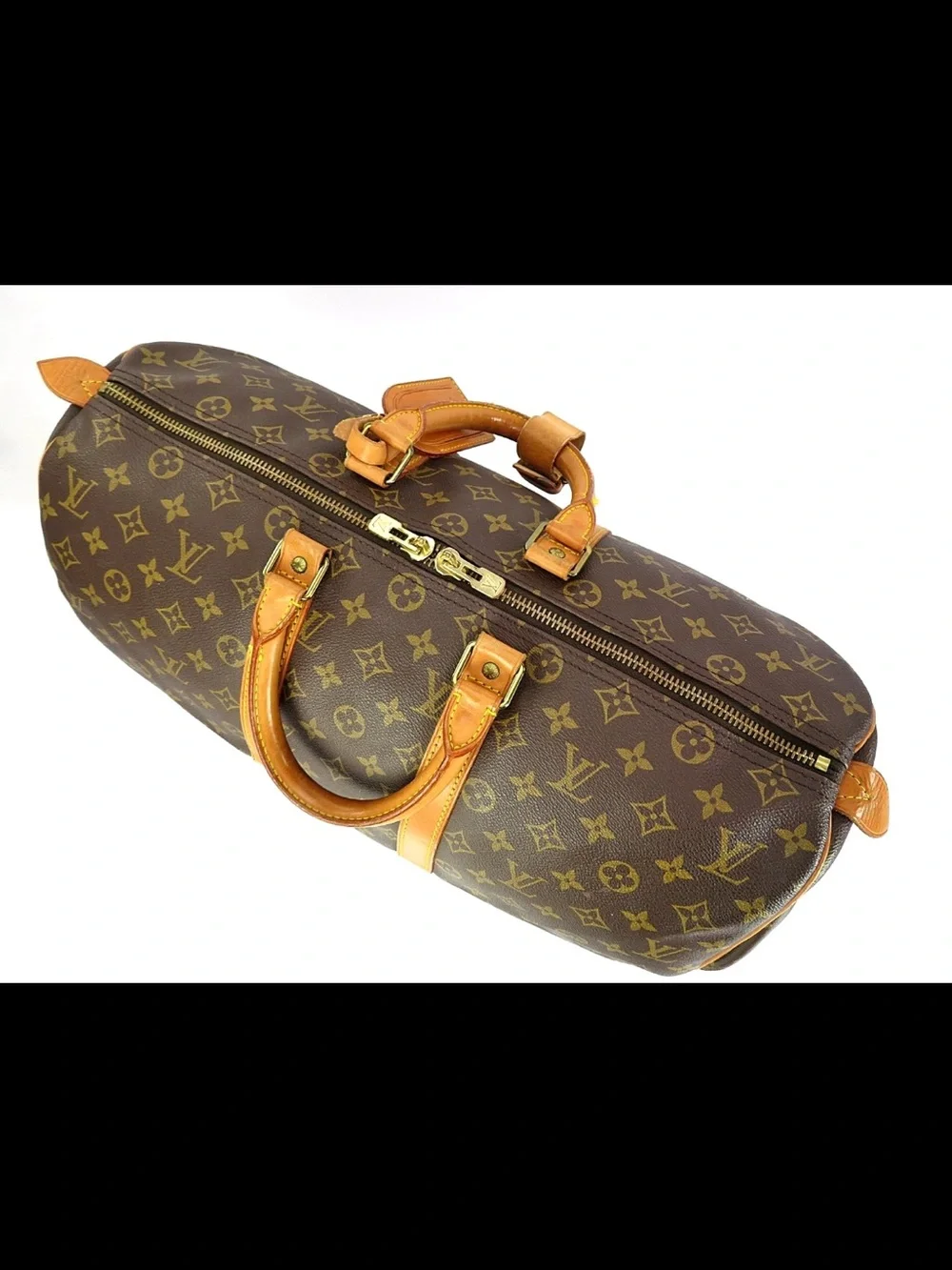Louis Vuitton Brown Monogram Keepall Bandoulière 50 Travel Duffle
